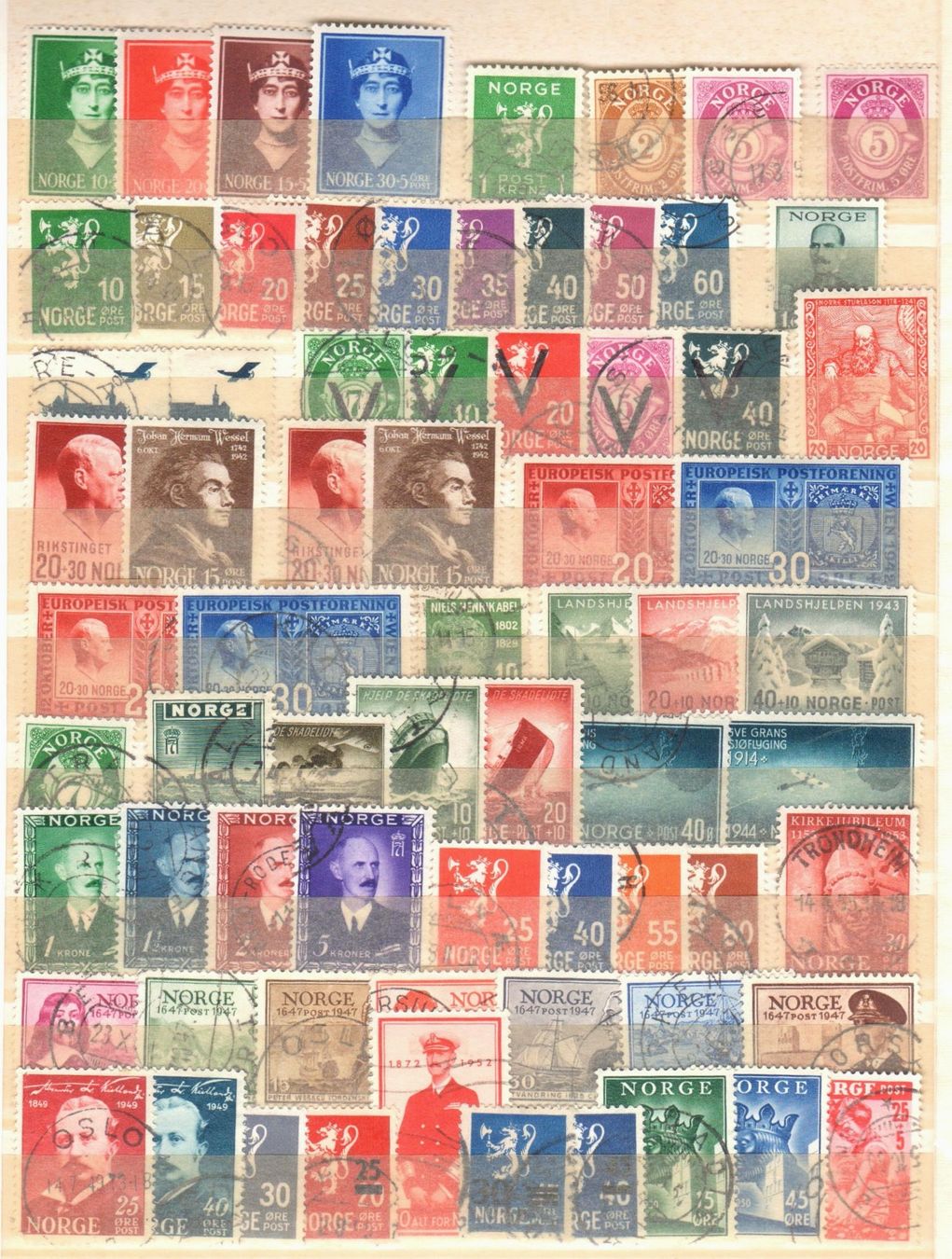 Tutti i francobolli: Norwegen - Sammlung ab 1856 - 230 Briefmarken – Usato da Chavornay venduto da 4dphila 1