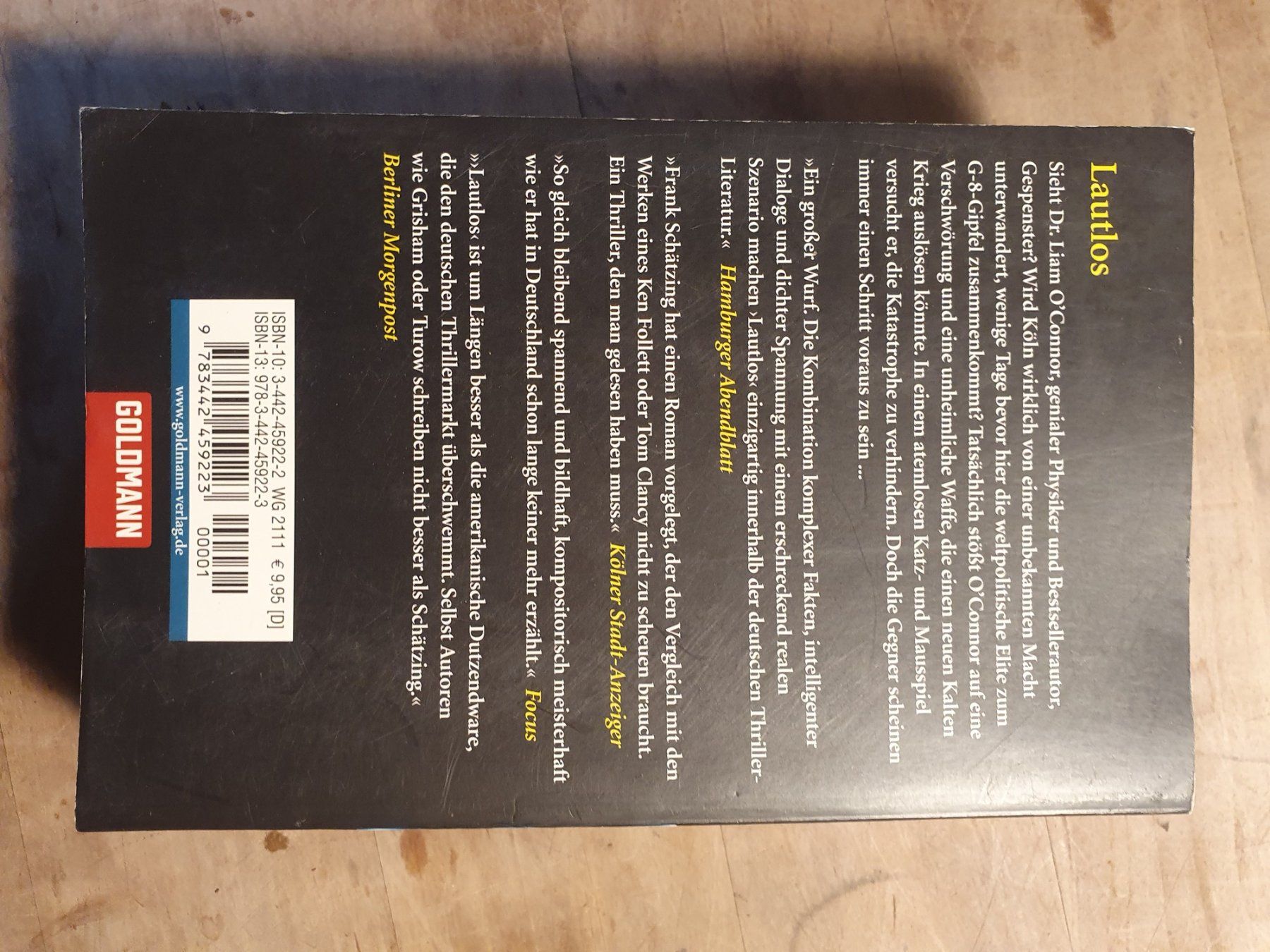 Libri: Lautlos Frank Schätzing Goldmann – Usato da Zürich venduto da loosebone 1