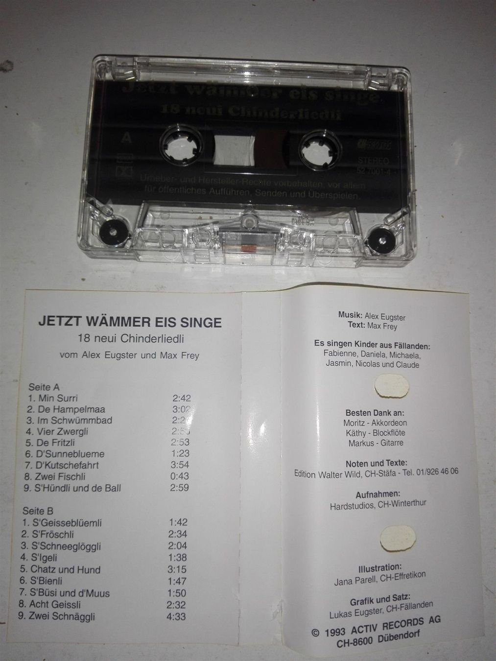 Musicassette: Jetzt wämmer eis singe  (18 Chinderliedli's) – Usato da St. Gallen venduto da elk2021 2