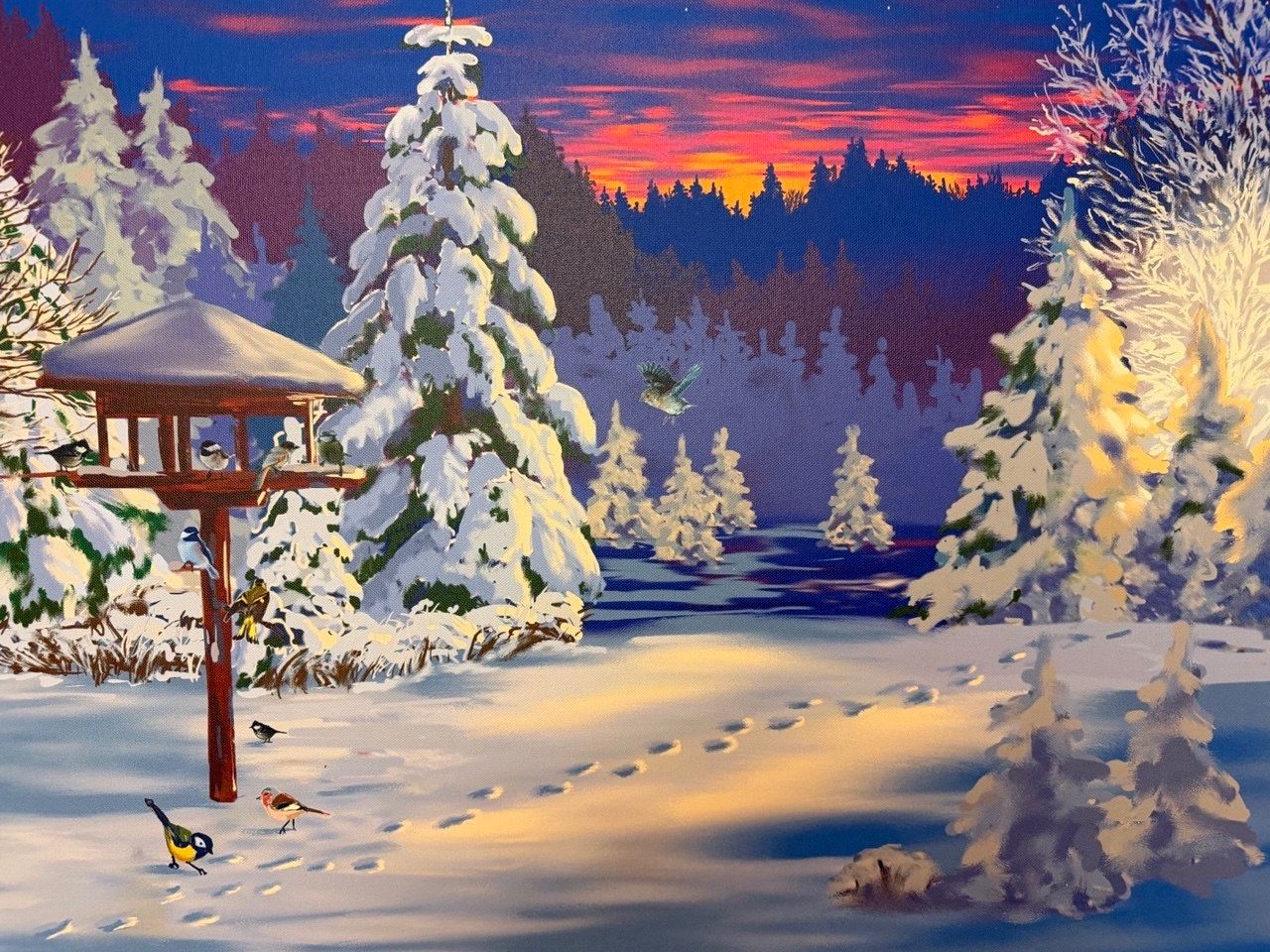 Dipinti: Winterbild Digital-Art – Nuovo (secondo la descrizione) da Oberägeri venduto da Piccoloparadiso