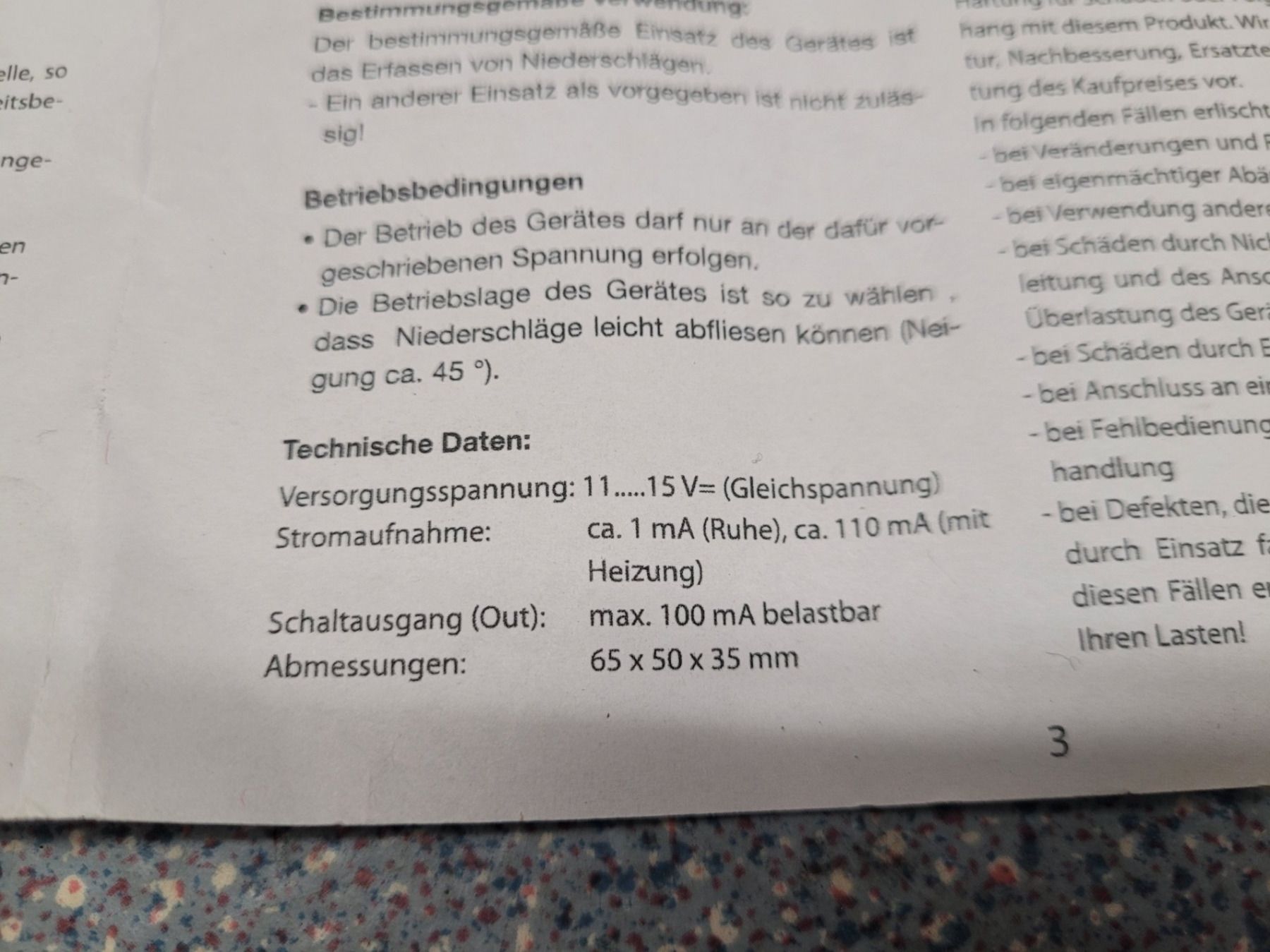 Elektrotechnik: Regenfühler – Neu (gemäss Beschreibung) aus Jona von  1