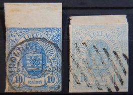 Luxemburg Kat. 6a&b gest. 1859/61 Kat. 65 Euro
