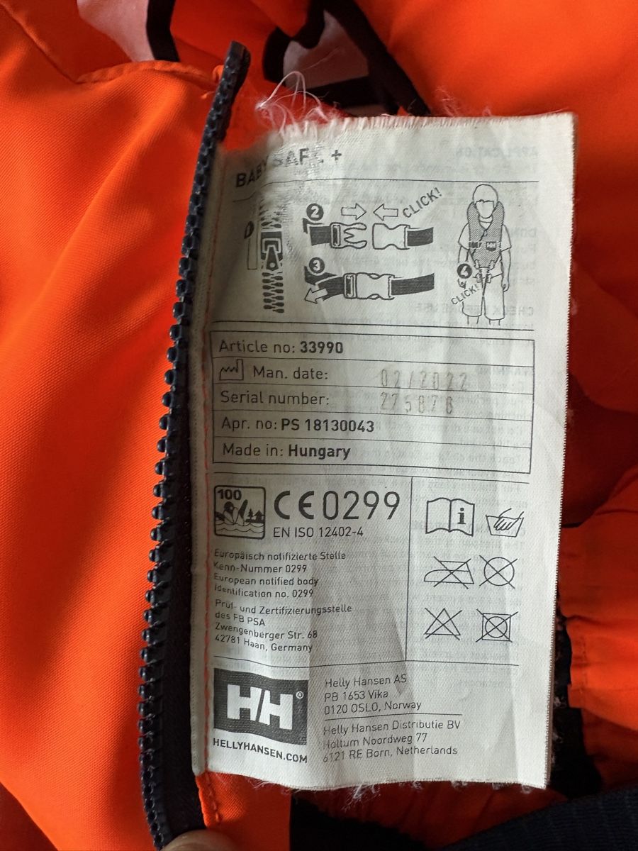 Helly Hansen Giubbotti di salvataggio: Babyschwimmweste. 5–15 kg. Helly Hansen – Usato da Küsnacht ZH venduto da StuartJohnston 2