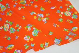 Stoff Baumwolle Fische orange