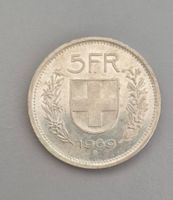 5 Franken Münze Silber 1969. Letzter Silberjahrgang