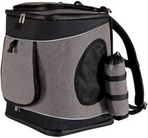 Haustierrucksack faltbare grau/schwarz