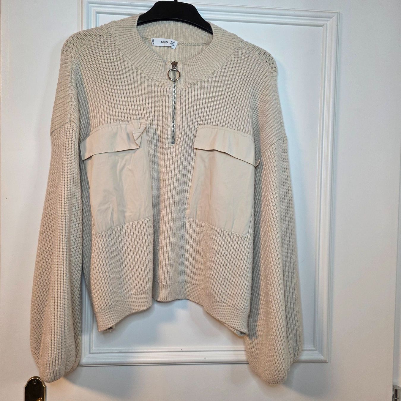 Pulls & Sweat-shirts: Oversize Pullover Creme mit Reißverschluss M/L – D'occasion à Wald ZH par CapLux 2