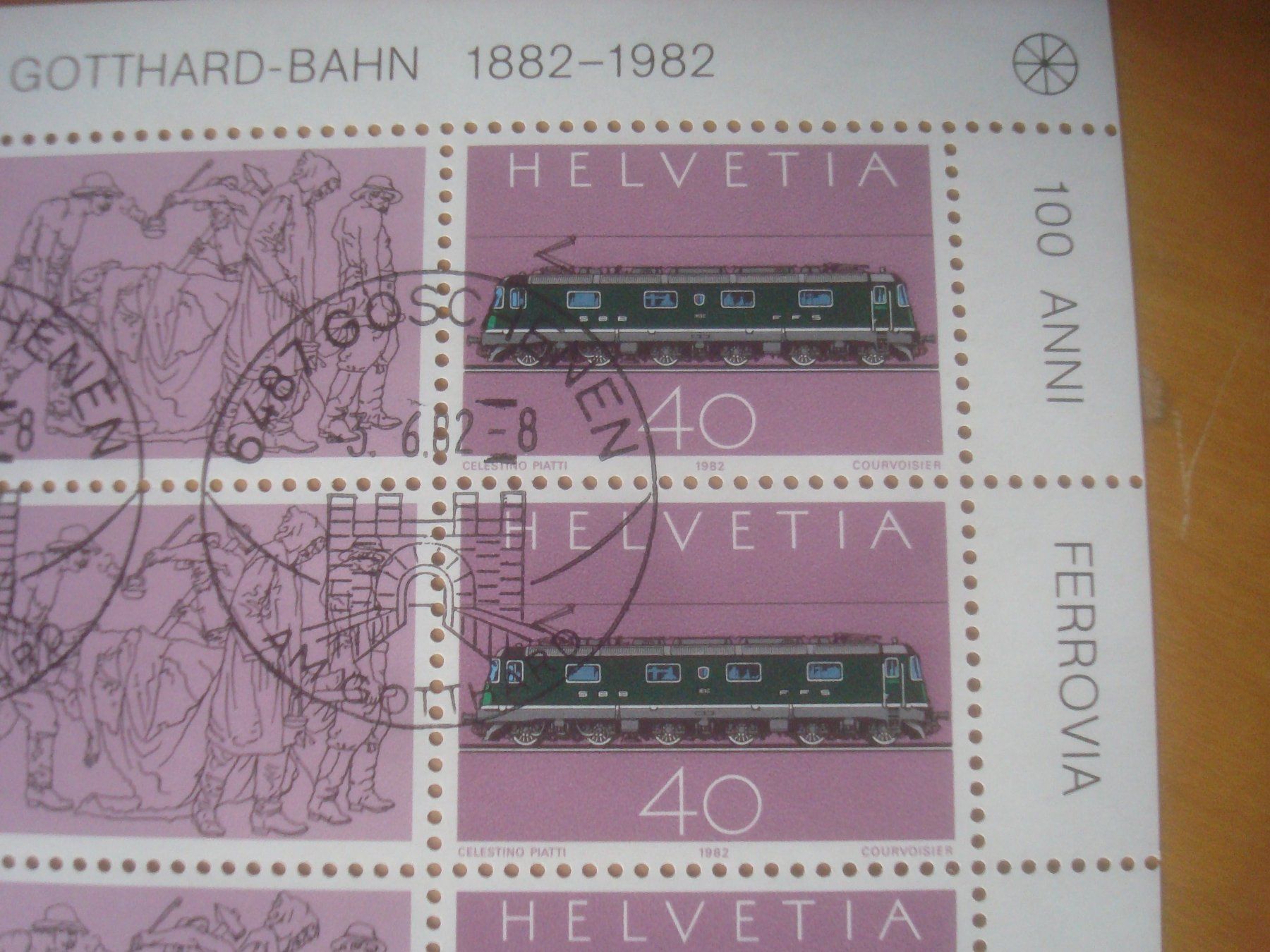 Tutti i francobolli: Mk1 Block mit Stempel GöSCHENEN 1982 – Usato da Gordola venduto da Polentaefung 1