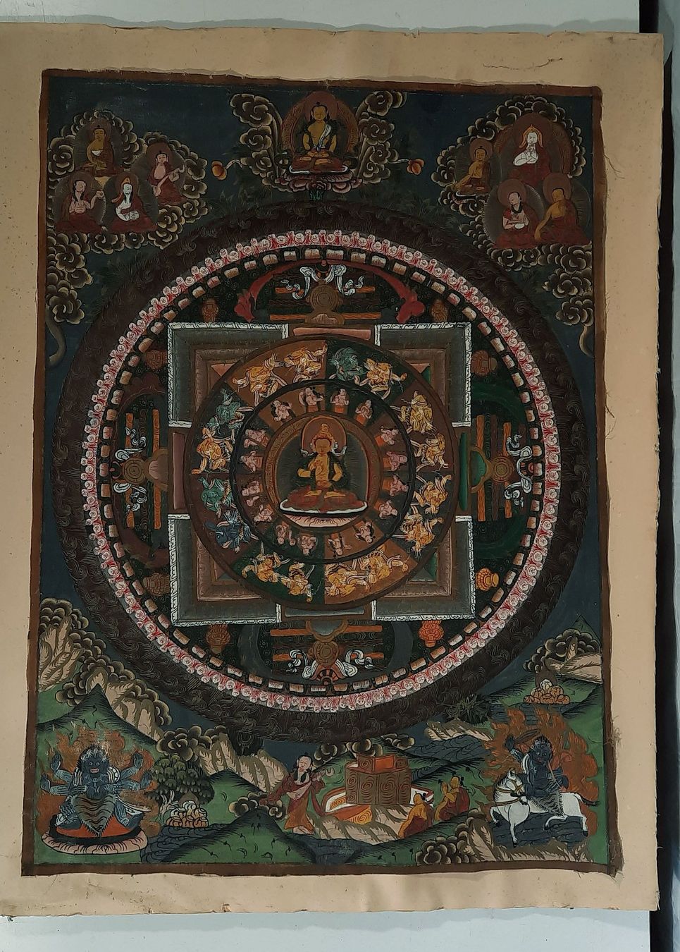 Gemälde: Antikes Thanka 39 x 55 cm – Gebraucht aus Herisau von Wisen