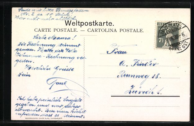 Cartes postales: AK Davos, Ortsansicht im Sommer – D'occasion à Berlin par bartko-reher 1