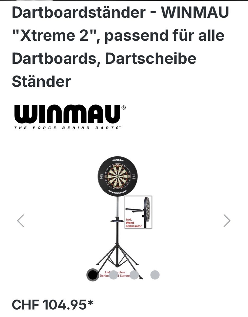 Winmau Tiro con l'arco: Winmau Ständer Extreme 2 mit Laser und Dartscheibe – Nuovo (secondo la descrizione) da Muri AG venduto da Domenicob1 1