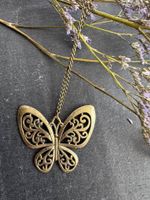 Schmetterlingskette im Vintage-Stil – bronzfarben