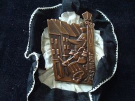 Plakette Basel Zug Kupfer 1954 mit Rosette