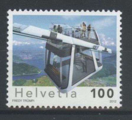 Alle Briefmarken: 2012, Stanserhornbahn Cabrio Luftseil ** – Gebraucht aus Willisau von Vollstempel