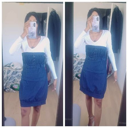 Taille S. Robe bleue marine bustier. Brand: VERT DE RAGE