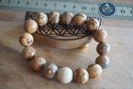 Landschafts Jasper 12mm Kugel Armband     ab  1.-   Auktion