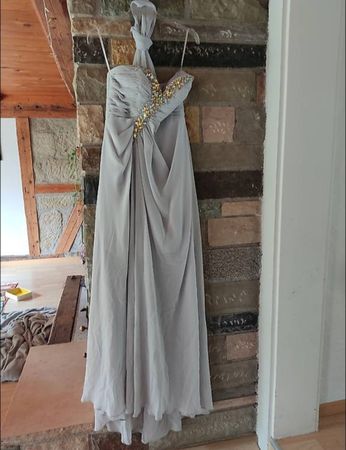 Abendkleid lang grau, Grösse S neuwertig