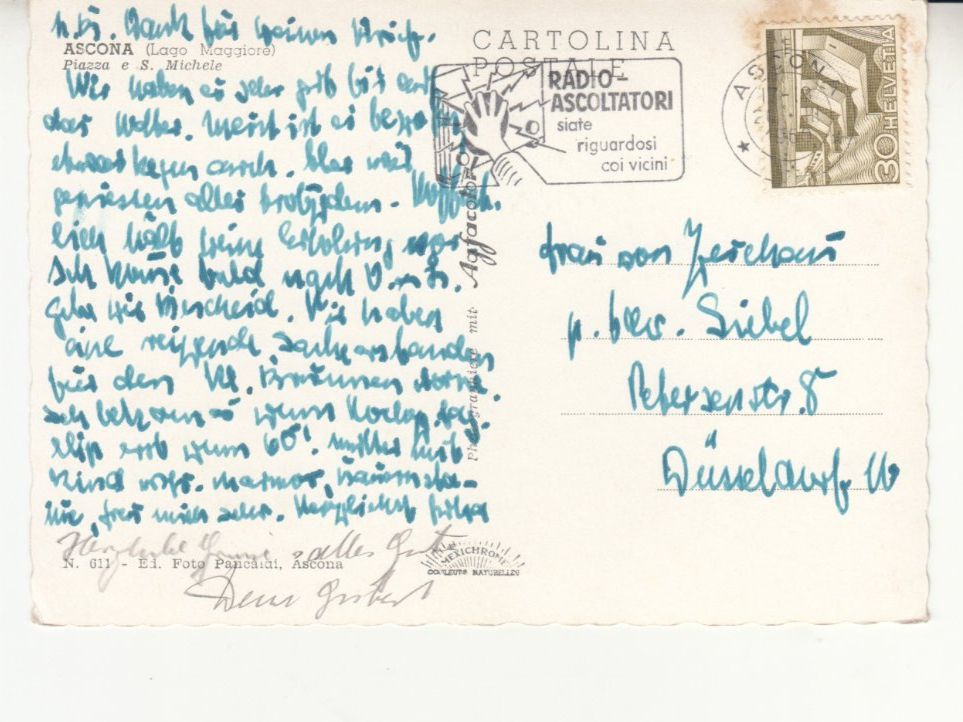 Ansichtskarten: Ascona 1960 – Gebraucht aus Bürglen TG von StampGraf 1