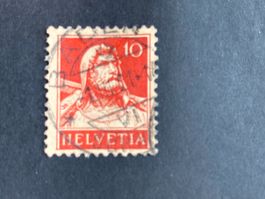 Schweiz 1921 Tellkopf 10 Rp. rot BADEN 1.III.21