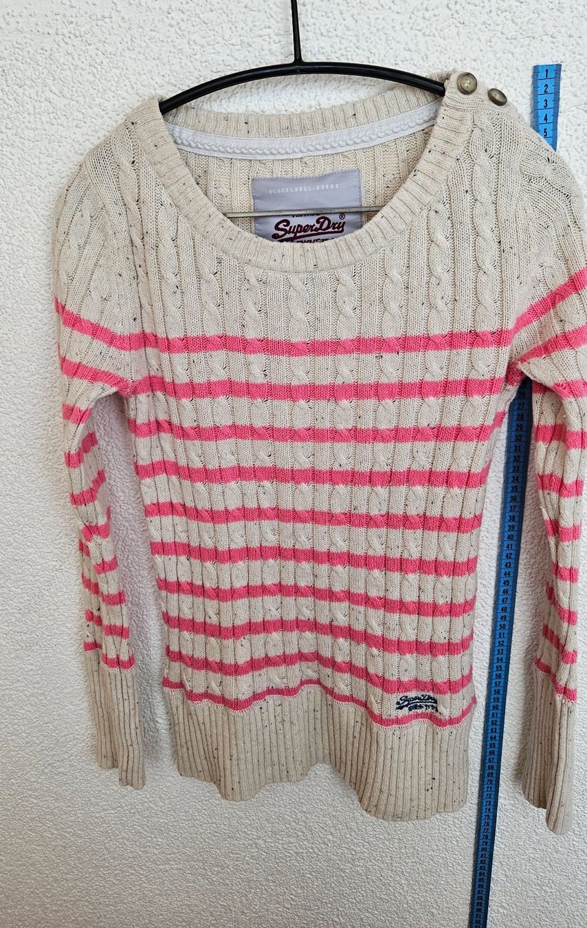 Maglioni & Felpe: Superdry Strickpullover, Grösse S, beige/pink gestreift – Usato da Staffelbach venduto da Frisco77