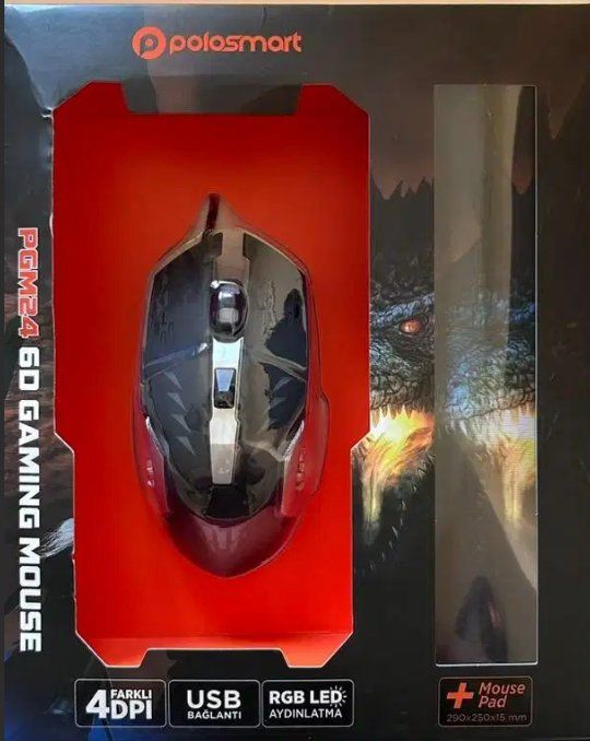 Maus: Polosmart PGM24 60 Gaming Mouse + Mouse Pad – Neu und originalverpackt aus Biberist von ShopSoltan
