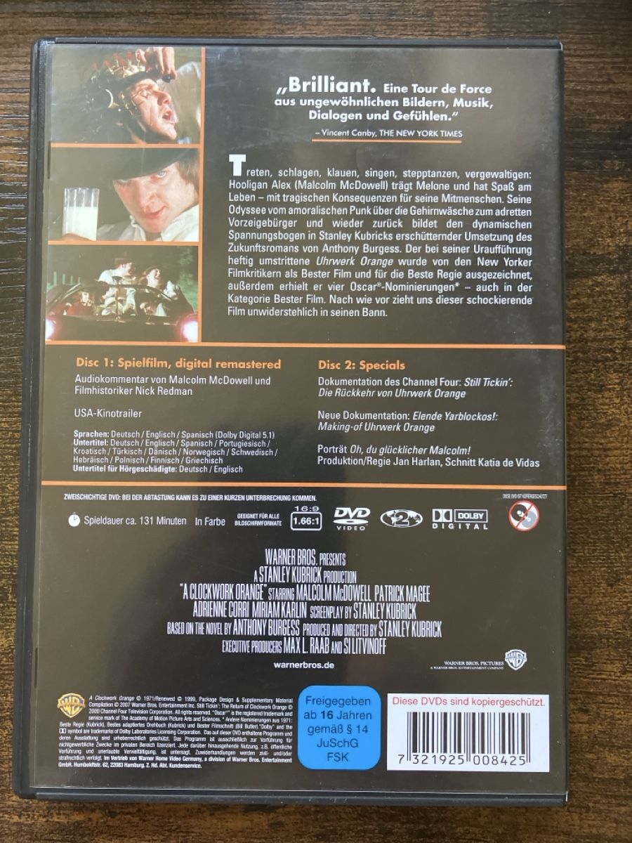 Tutti i DVDs: Uhrwerk Orange DVD – Usato da Glarus venduto da Jhuber78 1
