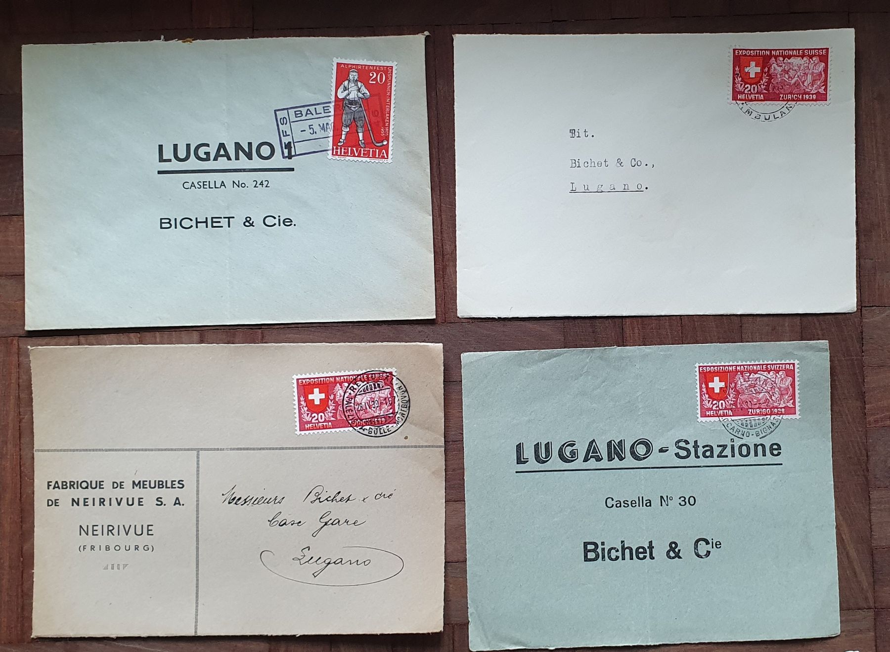 Tutti i francobolli: 10 Bahnpoststempel Kt.Tessin – Usato da Kreuzlingen venduto da Rschweiz1 2