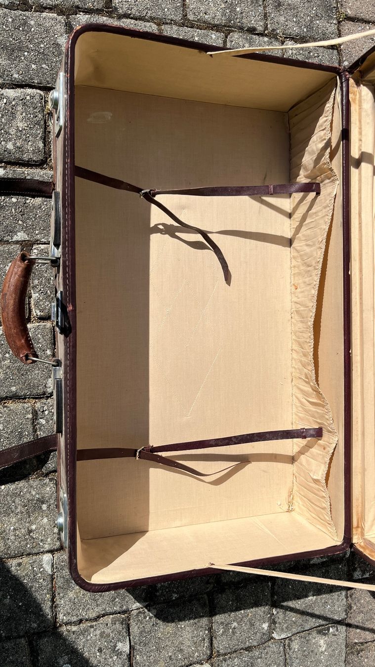 Valigie: Valise en cuir vintage Golden Leaf – Usato da Pomy venduto da Plantalenne 3