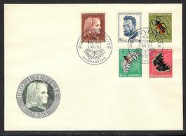 1953, J148-152, Serie auf illustr./unadr. FDC (15829)