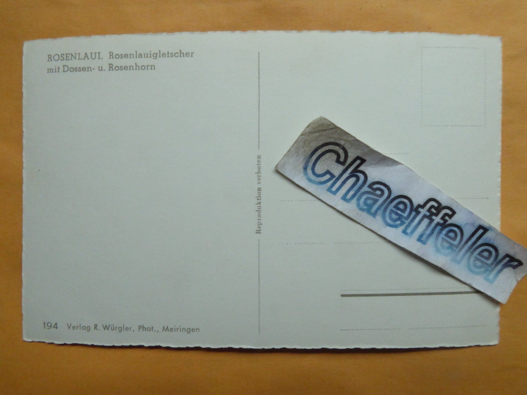 Cartoline postali: Rosenlaui. Rosenlauigletscher mit – Usato da Zürich venduto da Chaeffeler 1