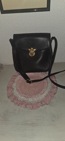 Comtesse schwarze Leder  Umhängetasche 