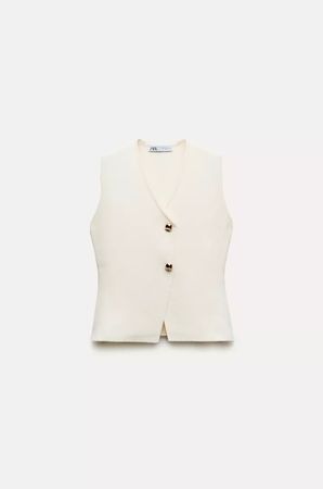 Zara Blazer Weste Creme Weiss XS/34