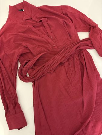 Zara Hemdblusenkleid, Gr. XS, Weinrot, Sommer Chic! (Nr 28)