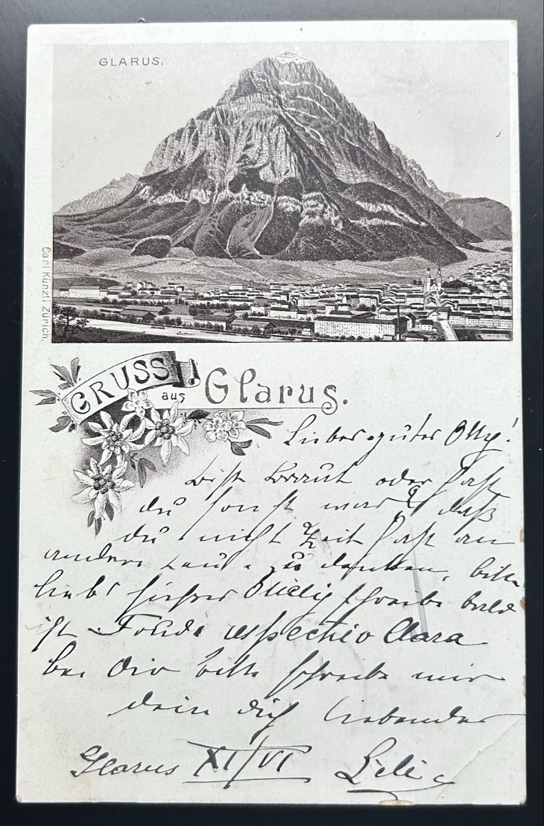 Cartoline postali: Gruss aus Glarus Litho  – Usato da Horw venduto da Tellbub