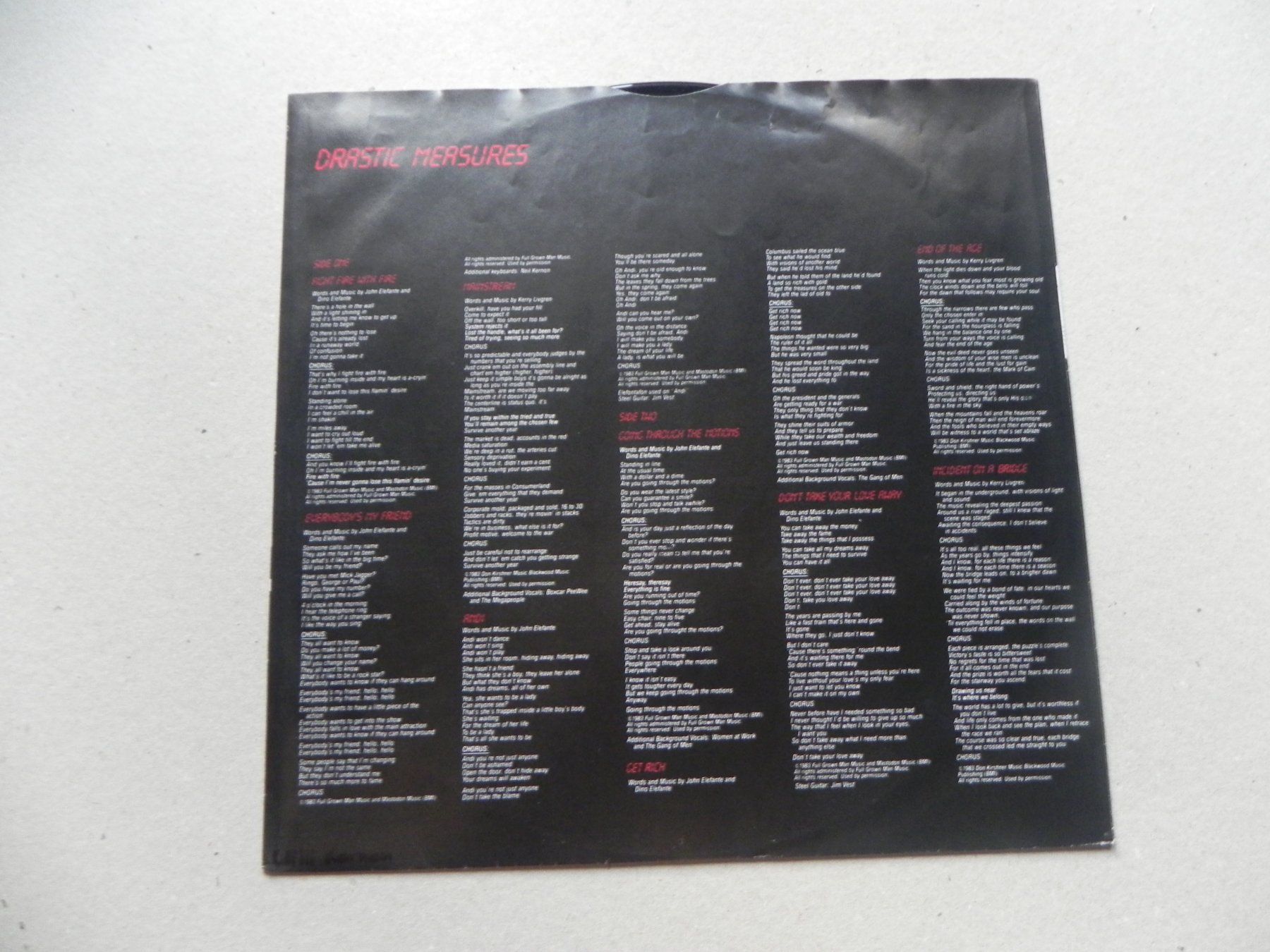 Dischi in vinile: LP USA Progressiv Synphonic Rock Band 1983 Drastic Measures – Usato da Siebnen venduto da krimsie 2