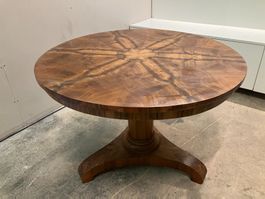 Runder Biedermeier Tisch Nussbaum Sternfurnier ab 1.-