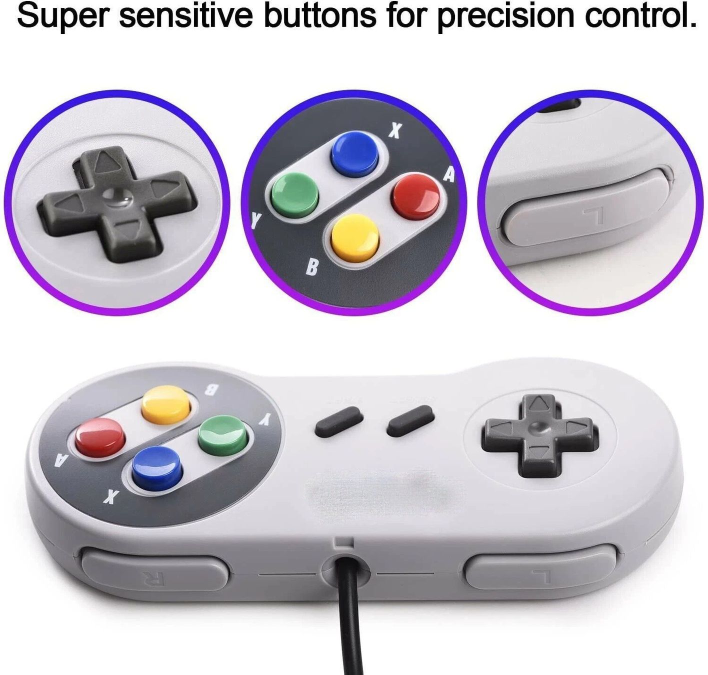 Controller: USB-Controller SNES NES Spiele Gamepad für Windows-PC Mac – Nuovo (secondo la descrizione) da Kirchdorf AG venduto da Apost008 3