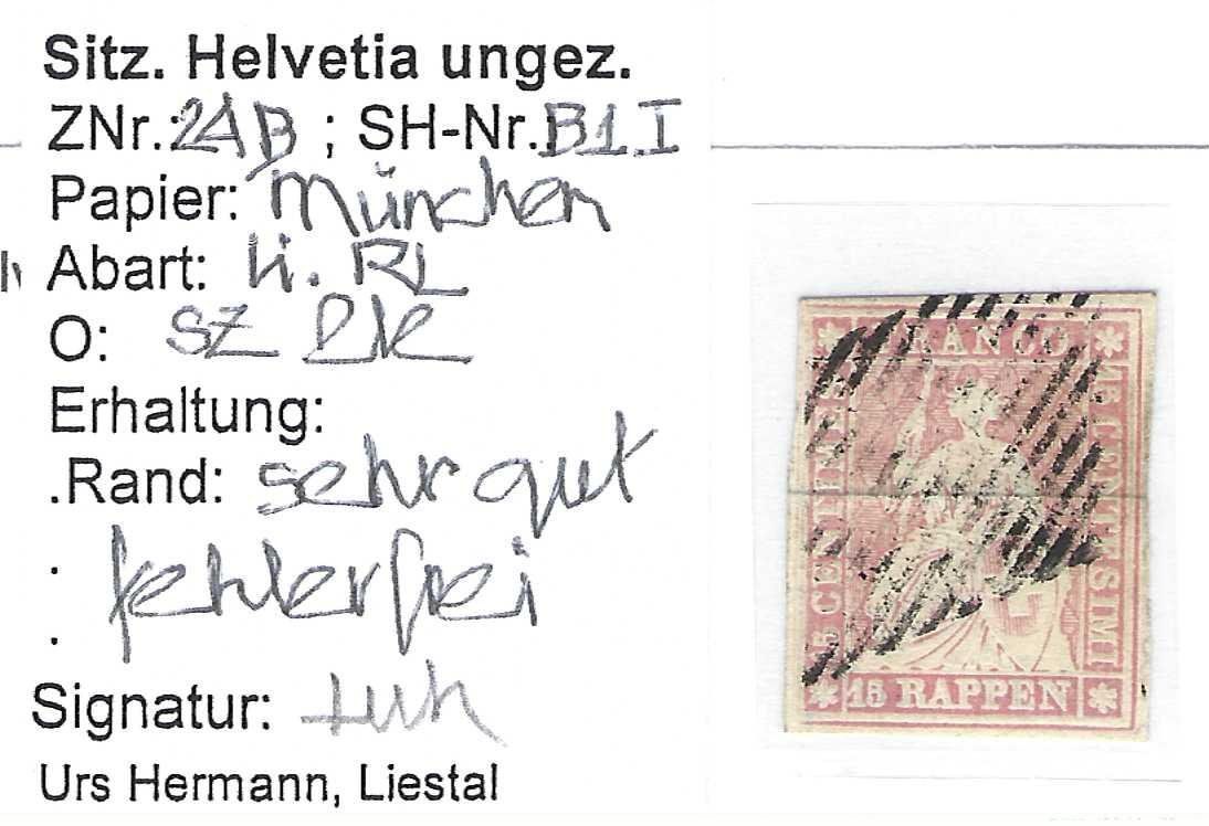Tutti i francobolli: Strubel 24B, fehlerfrei, Signiert Hermann – Usato da Wildhaus venduto da Brunphil