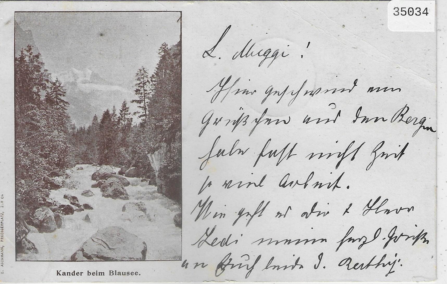 Cartes postales: Kander beim Blausee  um 1900 – D'occasion à Ettingen par Kartenplanet