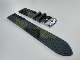 Military Camo 20mm Watch Strap - Durable Rubber Band