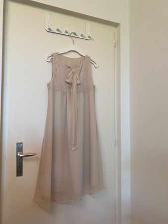 Beige/Blush Midi Dress - perfect for summer occasion