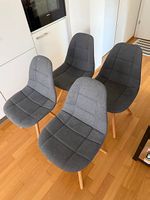 4 Micasa MAZZA Esszimmerstühle - grau/Holz