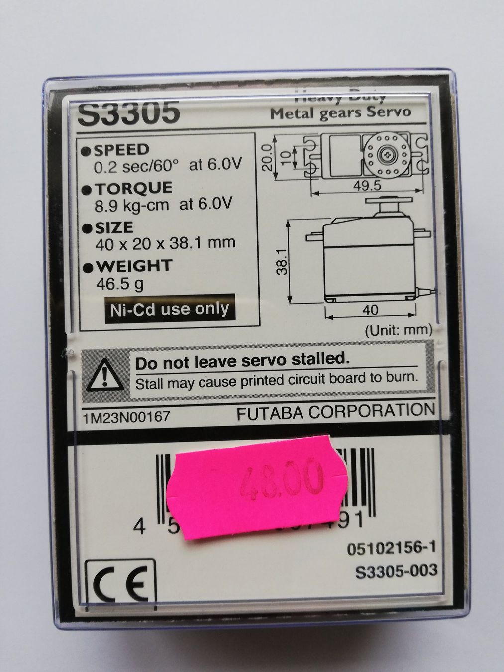 Futaba Modellismo RC: Servo Futaba S3305 Metallgetriebe – Nuovo e nell'imballaggio originale da Flüh venduto da AMS-Modellbau 1