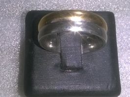 RING EDELSTHAL VERGOLDET UND VERSILBER,,,,GLANZIG