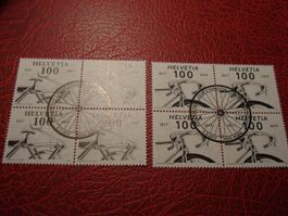 Satz 100 Jahre Velo 2017, FDC + Lose Viererblock ET-o