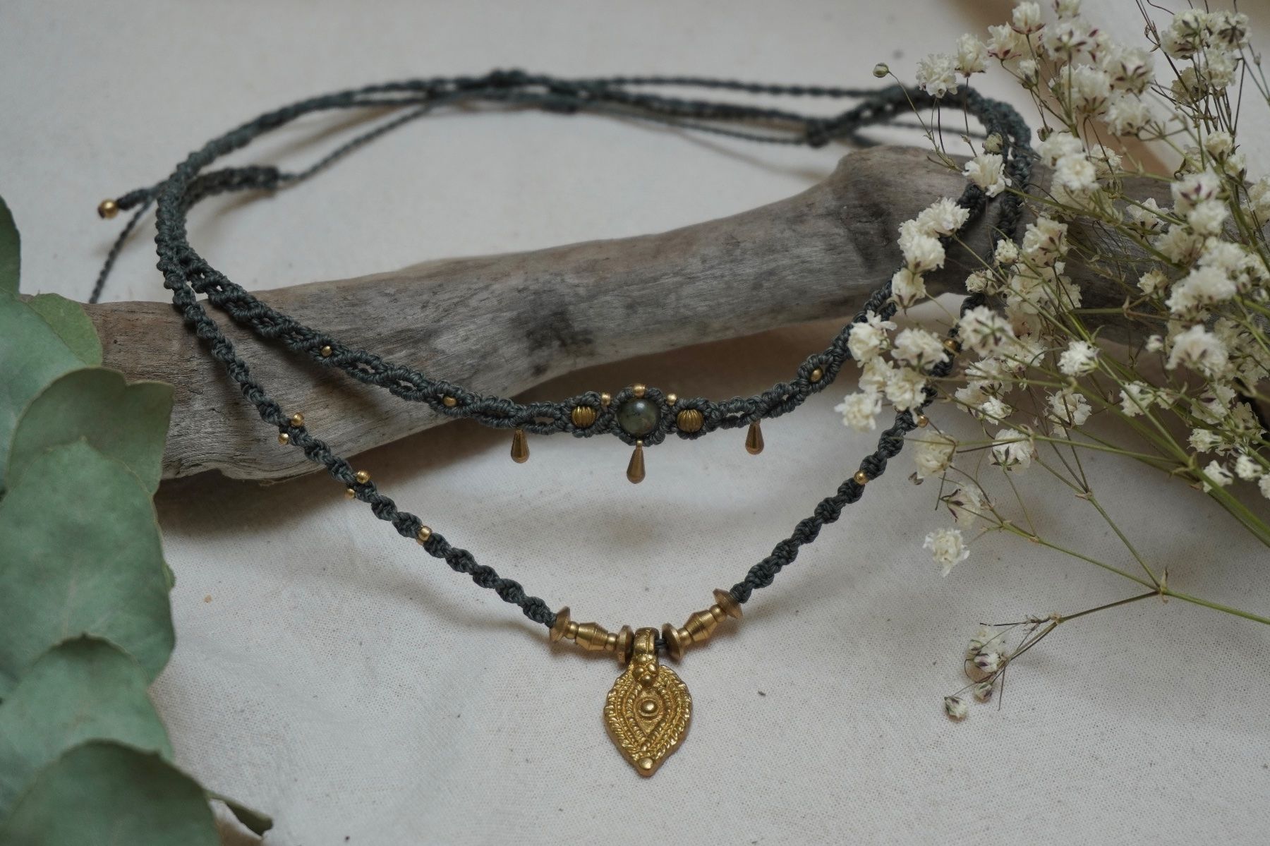 Catenine: linora - Makramee Choker-Halskette - Personalisierbar – Nuovo (secondo la descrizione) da Heerbrugg venduto da R.St27 2
