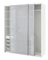 IKEA Pax Kleiderschrank mit Schiebetüren in weiss/silber