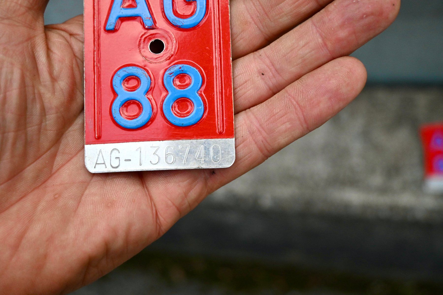 Insegne: Velonummer AG 88 von 1988 - Aargau – Usato da Pfaffhausen venduto da mono_rec 5