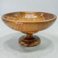 Vide-poche ancien, coupe tournée en bois de Poirier