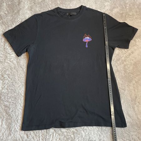 MENNACE UK Streetwear Mushroom Graphic T-Shirt M Schwarz